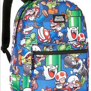 Nintendo Super Mario Bros Backpack Book Bag 16"